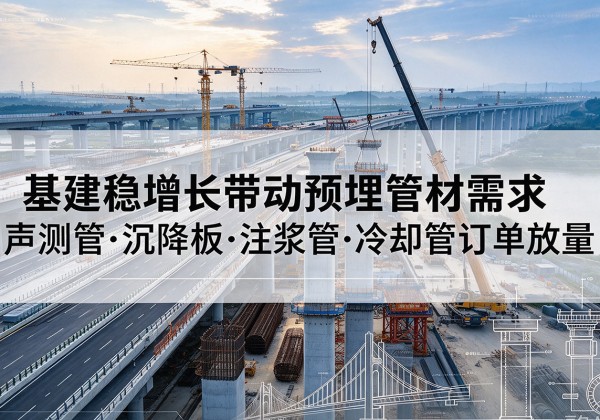 武平基建稳增长带动预埋监测管材需求，声测管、沉降板、注浆管订单持续放量